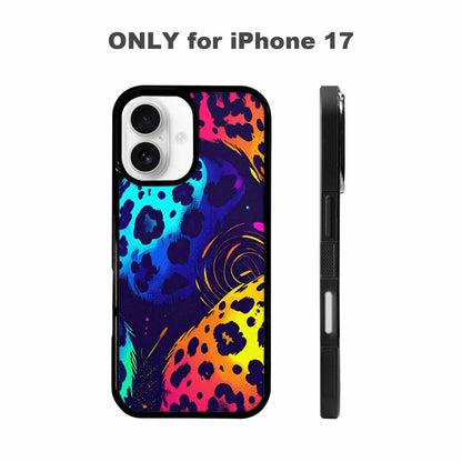 iPhone 17 Case — Leopard Print Neon Seamless Animal Print, Original Design Phone Case