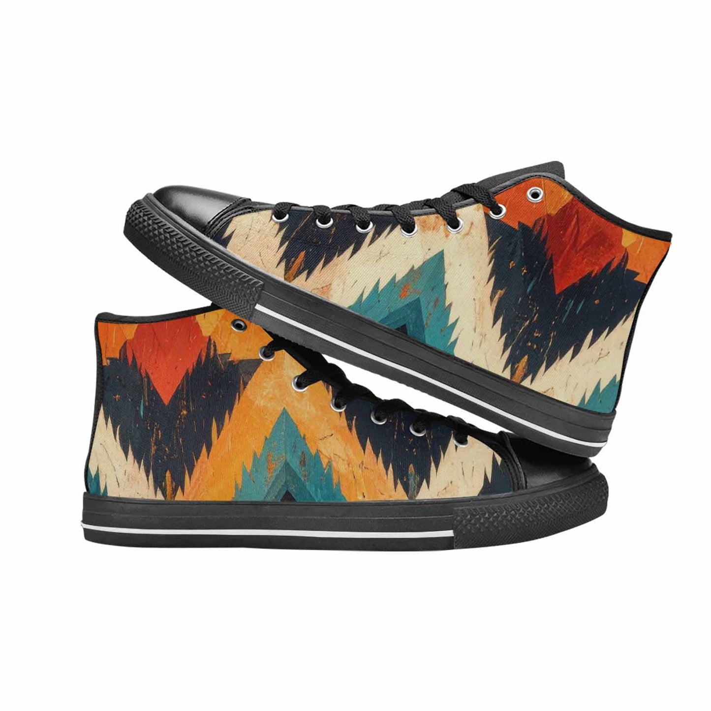 WOMEN'S Southwestern Geometric Diamond High Top Canvas Aesthetic Shoes