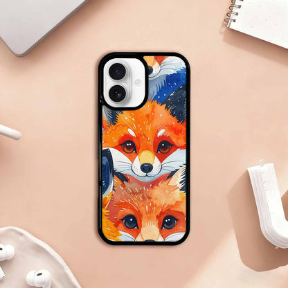 iPhone 17 Case — Watercolor Kawaii Fox Watercolor Abstract, Custom Print Case Cover