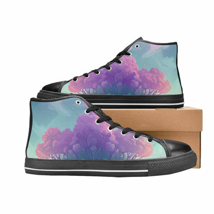 WOMEN'S Surrealist Dreamscape High Top Canvas Grunge Shoes