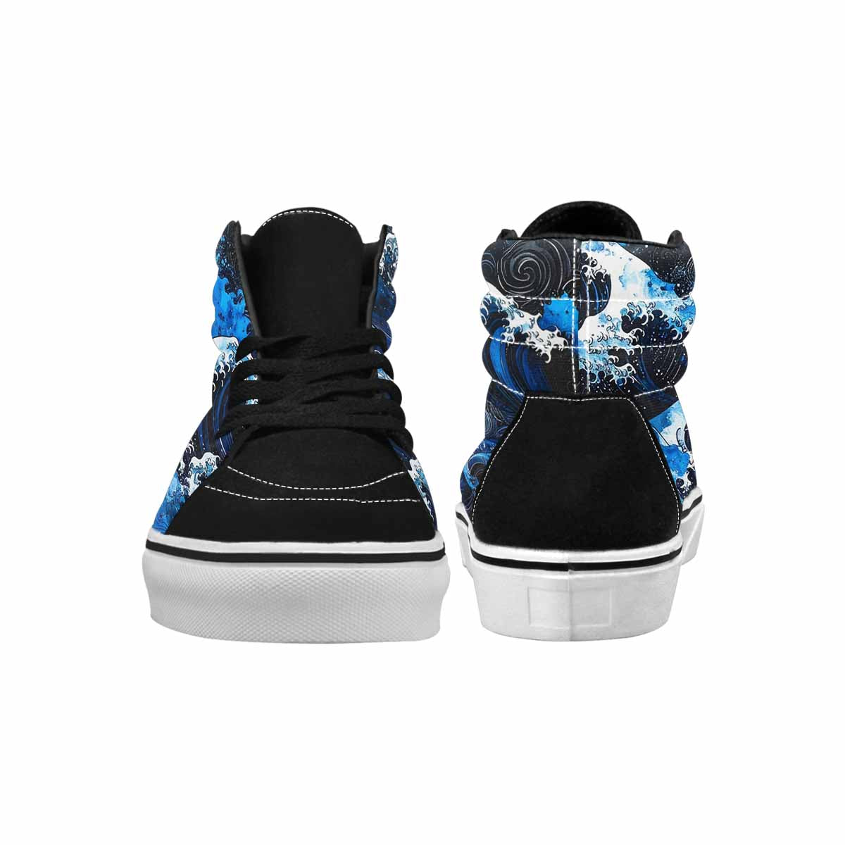 MEN'S Nautical Wave High Top Canvas Y2K Custom Shoes