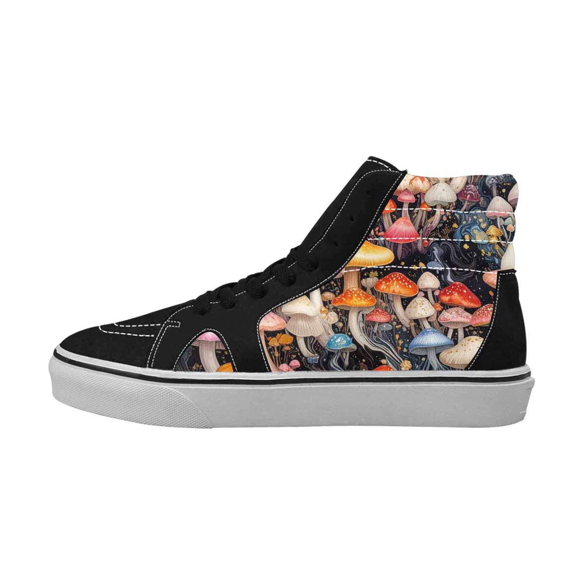 MEN'S Mushrooms High Top Canvas Kaleidoscope Custom Sneakers