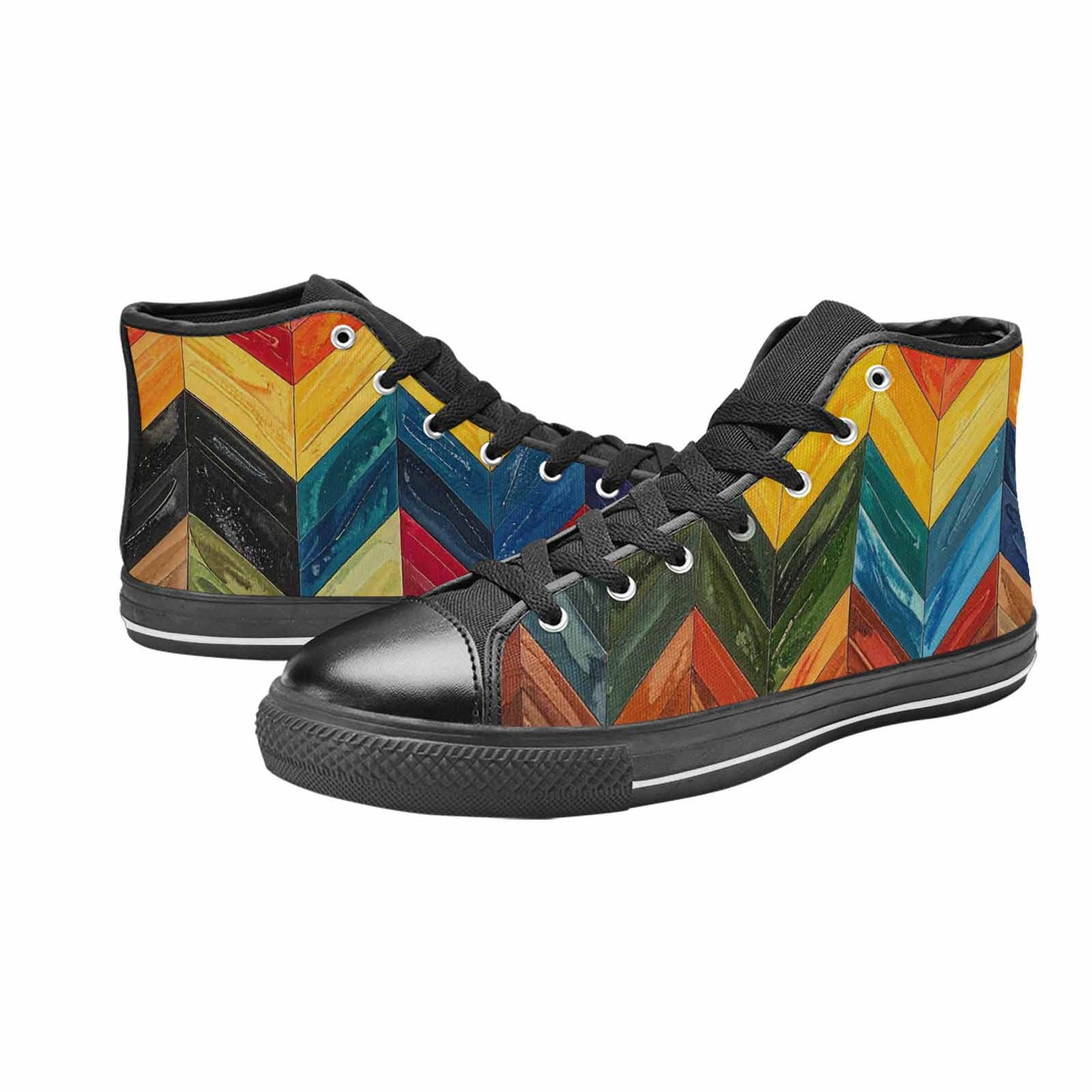 MEN'S Progress Pride Flag High Top Canvas Neon Fantasy Shoes