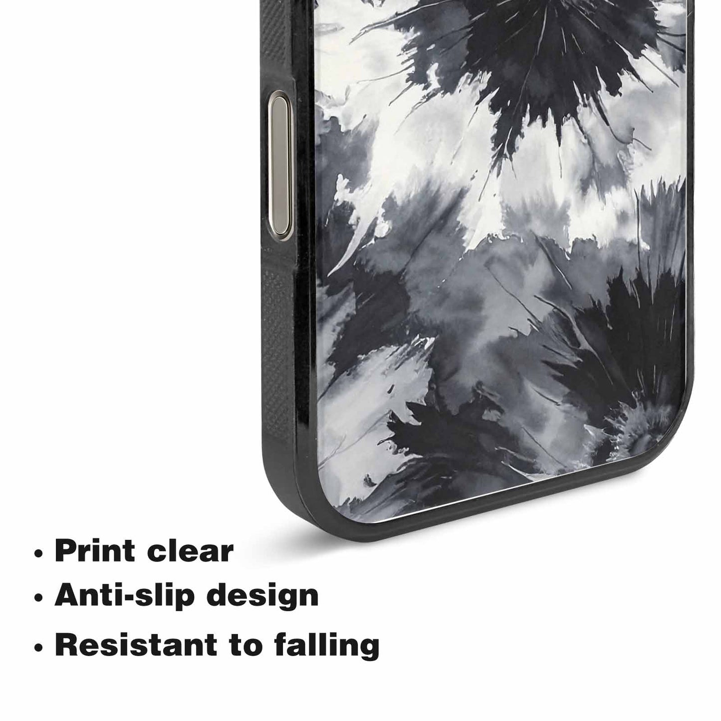 iPhone 15 Pro Max Case — Tie Dye Black And Gray Blended, Custom Print Case Cover