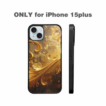 iPhone 15 Plus Case — Klimt Gold Leaf Artwork Pattern, Custom Art Phone Cover