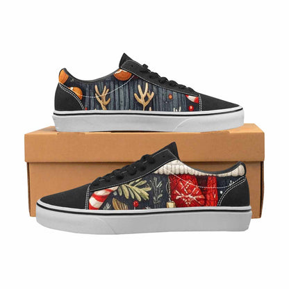 WOMEN'S Christmas Holly Snowflake Canvas Lace-Up Aesthetic Sneakers