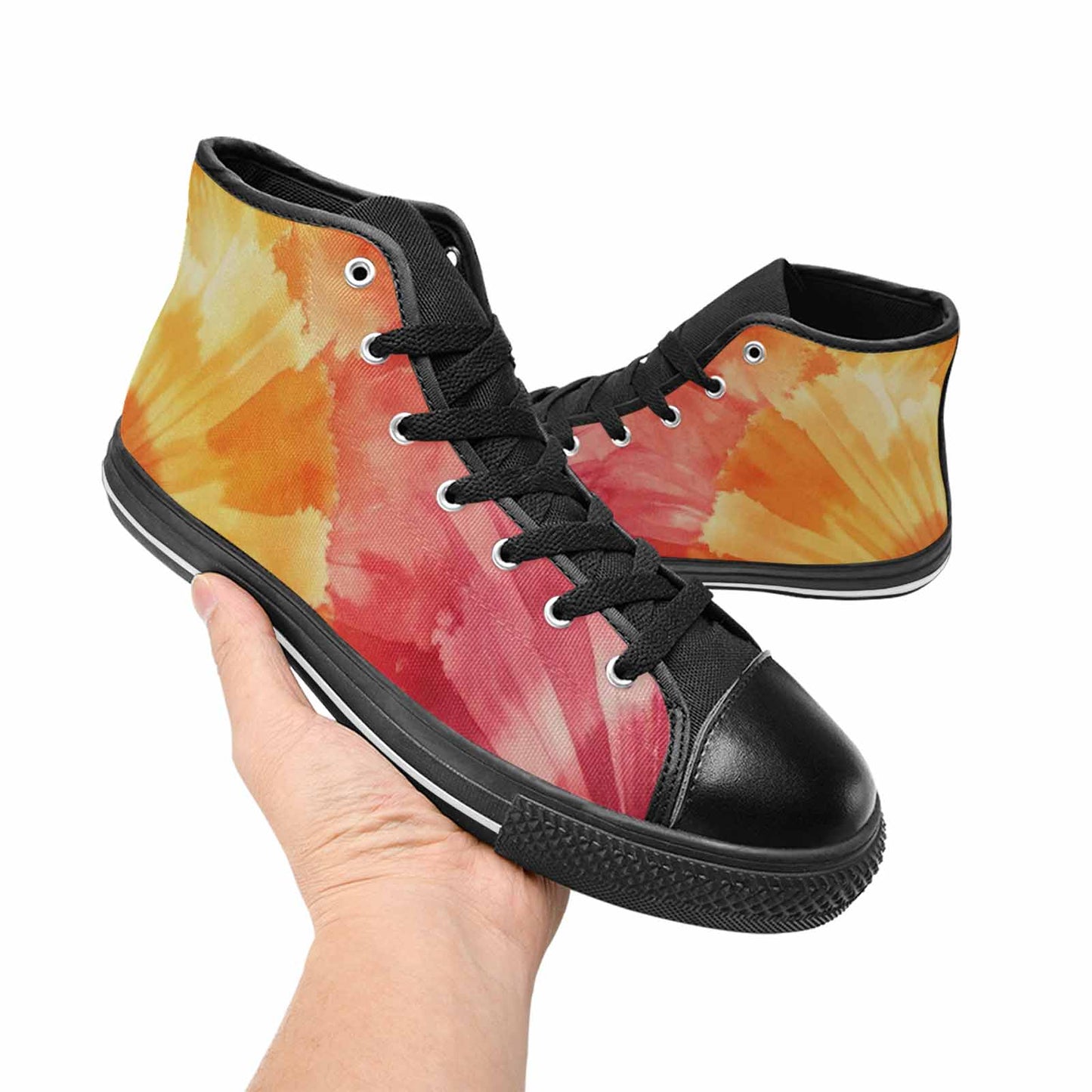 WOMEN'S Ombre Tie Dye Sunset High Top Canvas Surreal Sneakers