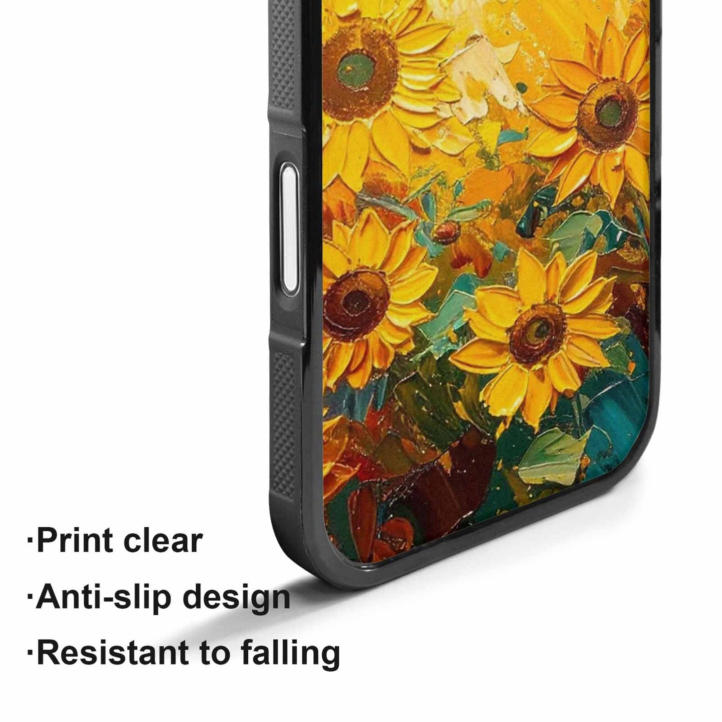 iPhone 17 Case — Impressionist Sunflower Brushstroke Pattern Floral, Custom Designed Case Cover