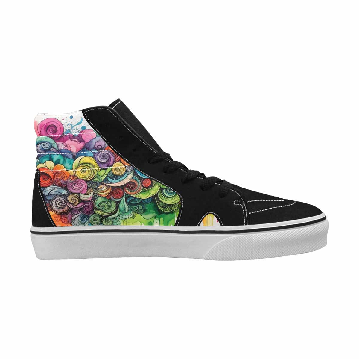 MEN'S Tie High Top Canvas Neon Fantasy Custom Shoes