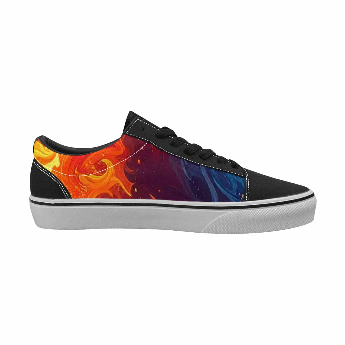 MEN'S Fire Flame Canvas Lace-Up Vibrant Chaos Custom Shoes
