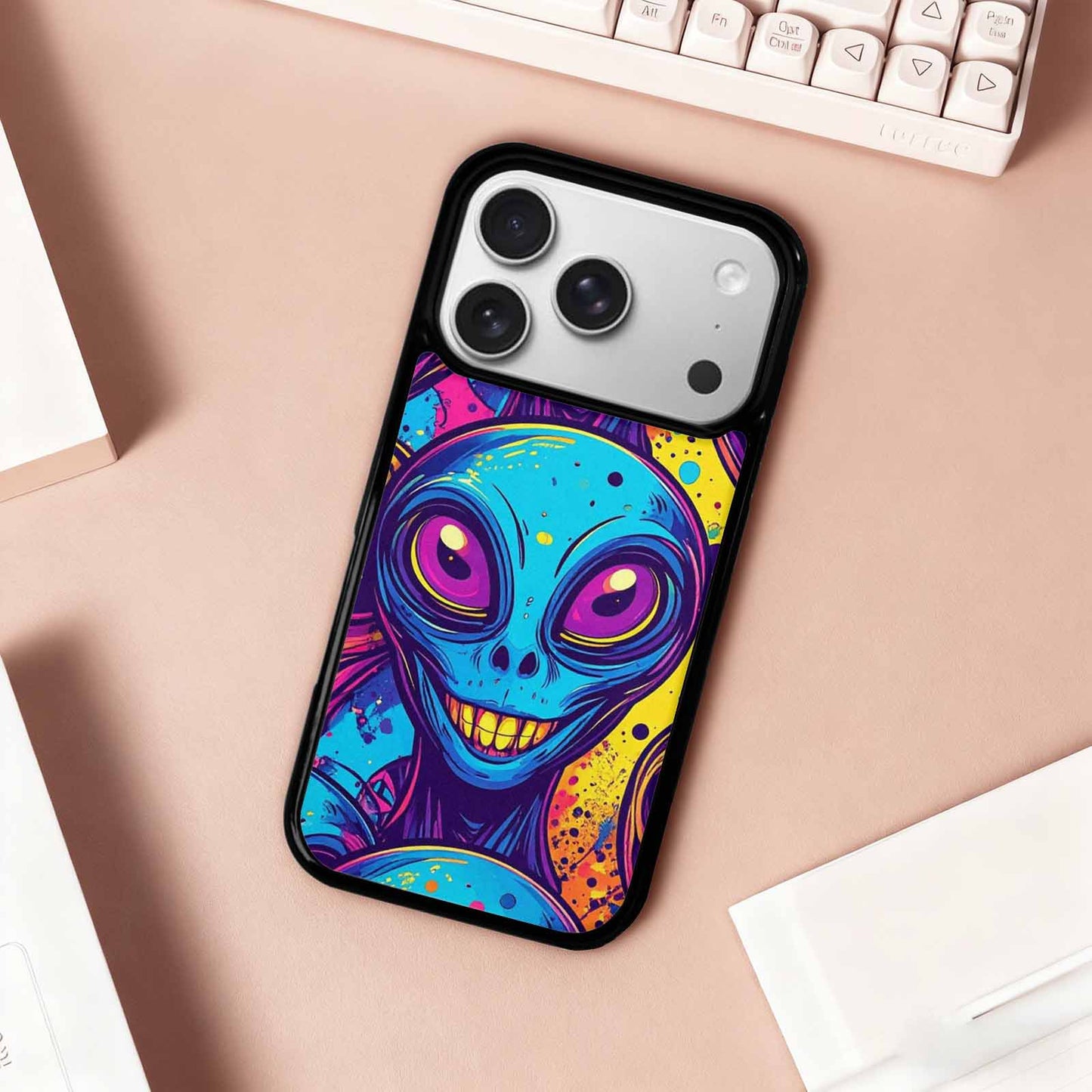 iPhone 17 Pro Case — Alien Ufo Cartoon Art Pattern Alien, Custom Designed Case Cover