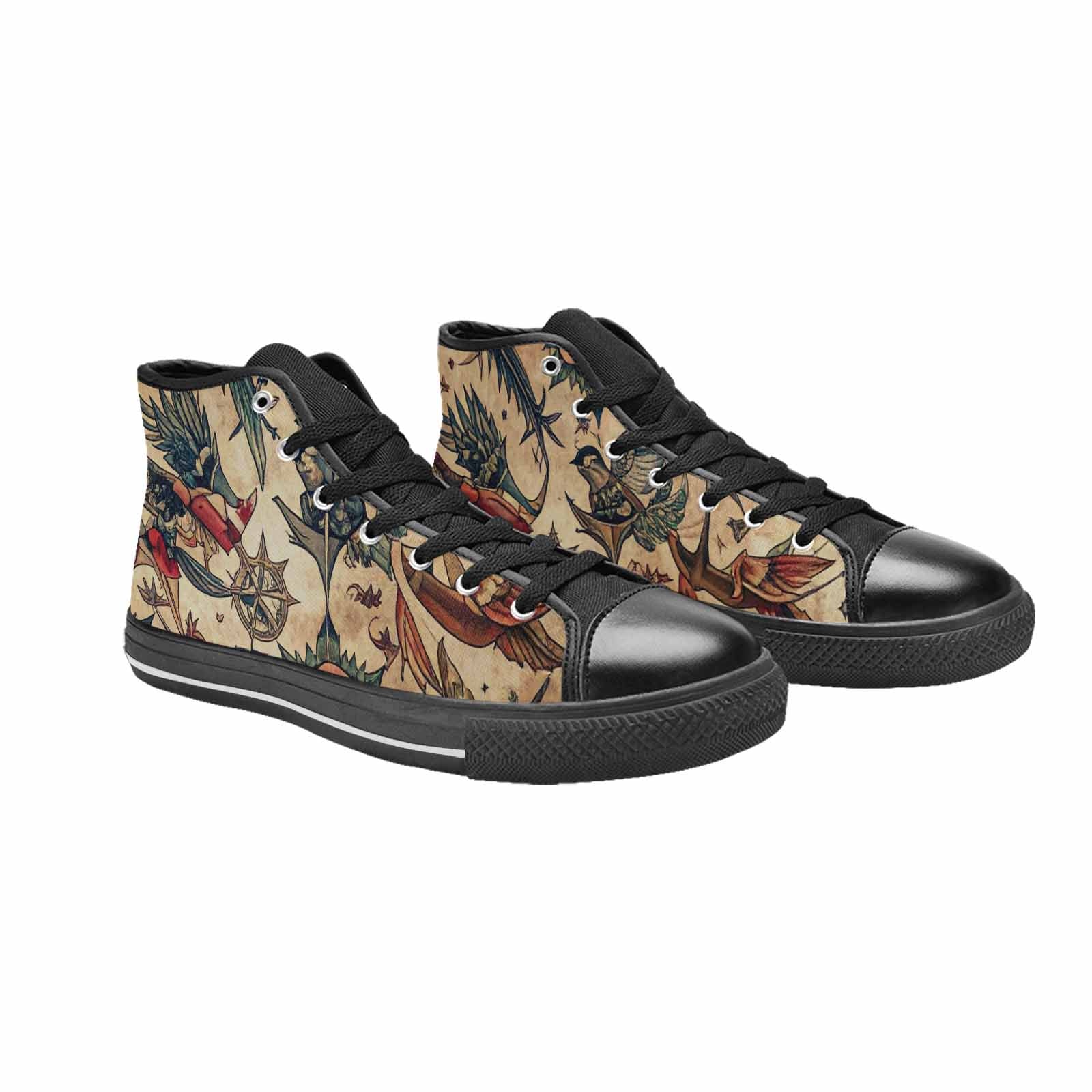 WOMEN'S Old School Tattoo High Top Canvas Aesthetic Custom Shoes