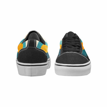 WOMEN'S Retro Wave Scallop Stripe Lace-Up Canvas Vivid Custom Sneakers