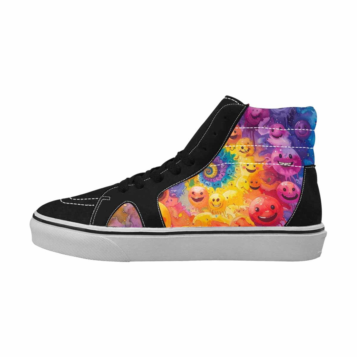 MEN'S Smiley Facessmiley Faces  High Top Canvas Aesthetic Custom Shoes