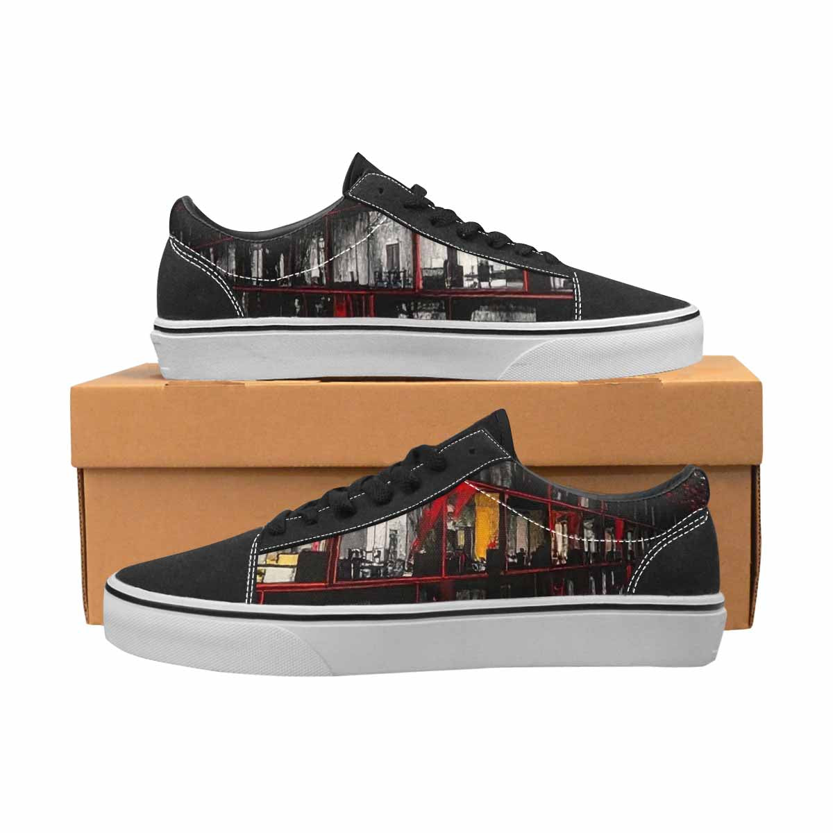 WOMEN'S Liminal Space Fragment Lace-Up Canvas Dark Academia Custom Sneakers