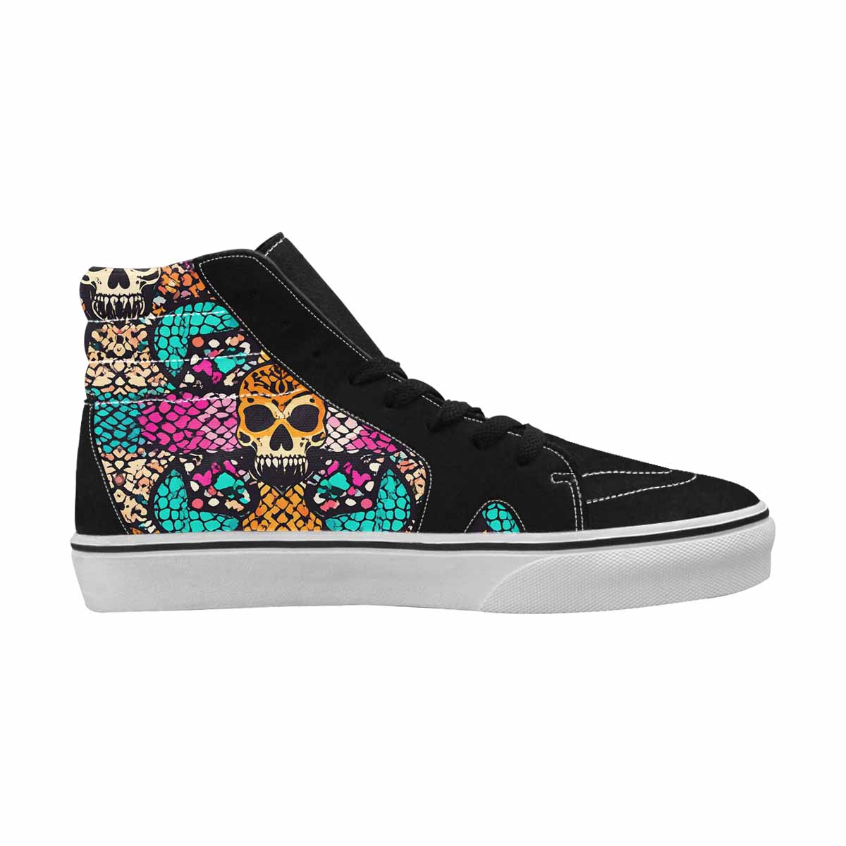 MEN'S Snake Print Skull High Top Canvas Cottagecore Shoes