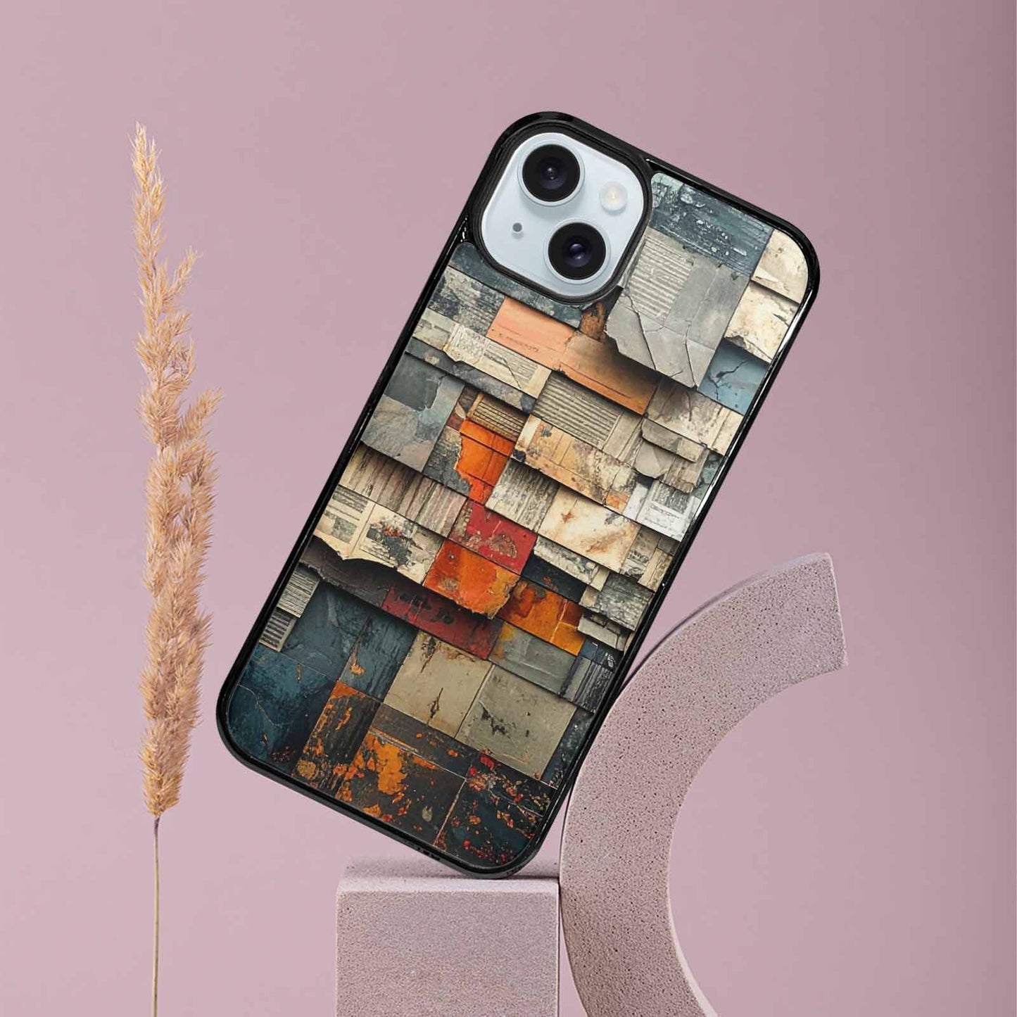 iPhone 15 Plus Case — Distressed Grunge Texture Pattern Hundreds Of, Custom Art Phone Cover