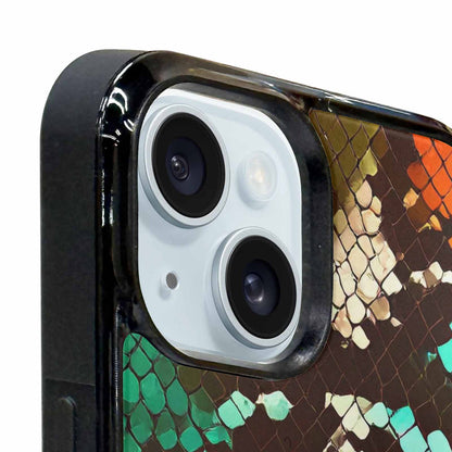 iPhone 15 Case — Snake Print Dark Seamless Pattern Vibrant, Custom Print Case Cover