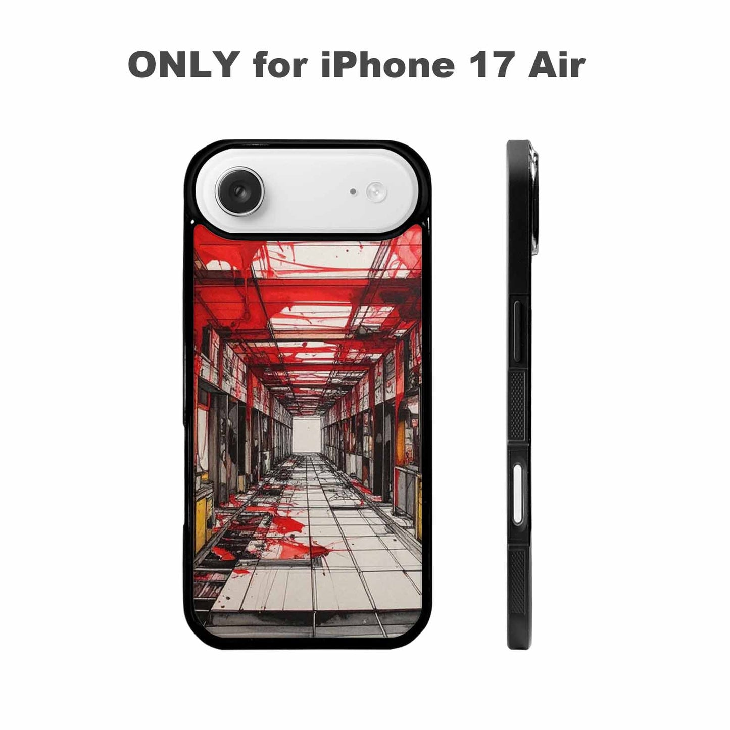 iPhone 17 Air Case — Liminal Space Fragment Black Red Galaxy, Custom Printed Phone Case