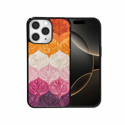 iPhone 15 Pro Max Case — Lesbian Flag Color Theme Small Rainbow, Custom Designed Case Cover