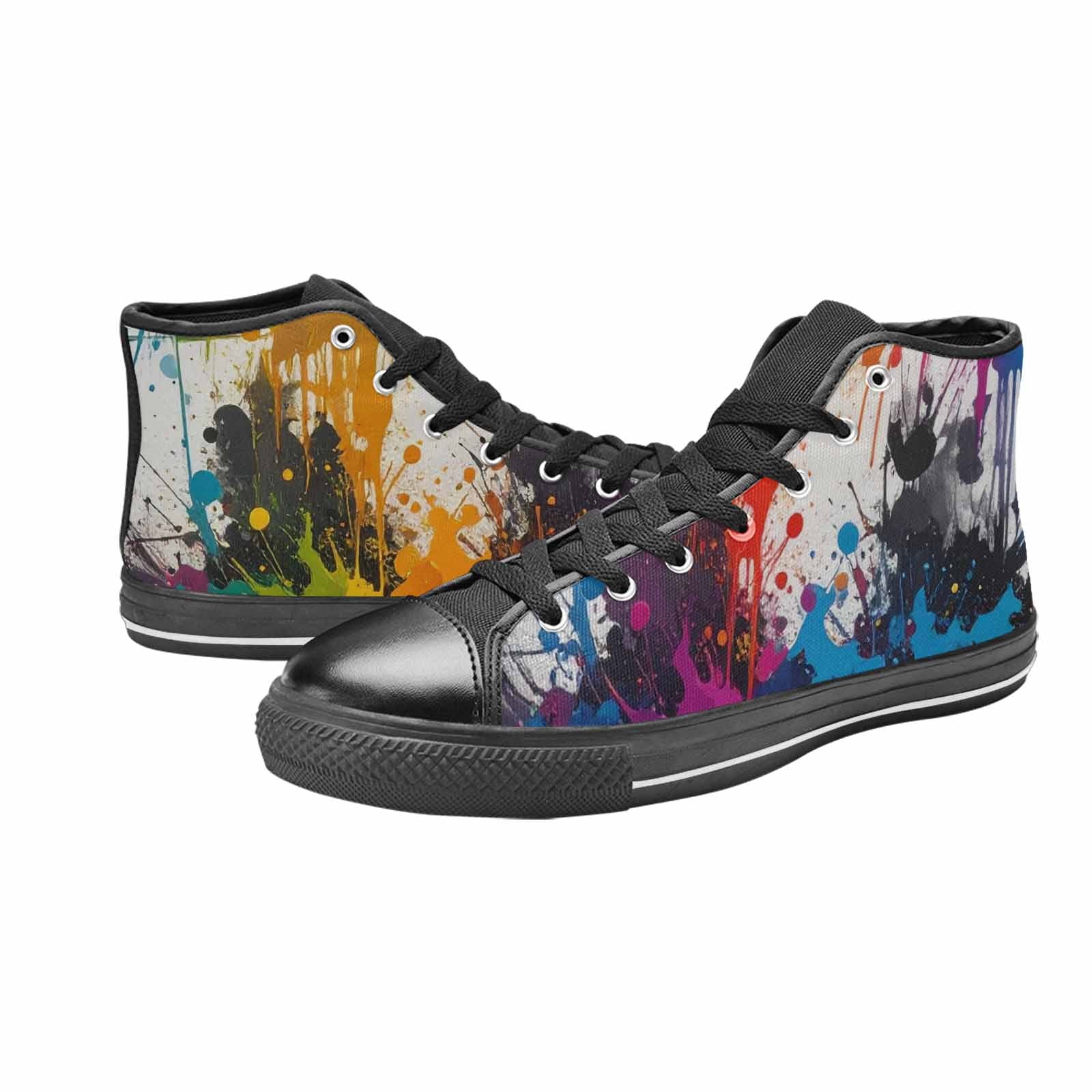 MEN'S Paint Splatter High Top Canvas Neon Fantasy Custom Shoes