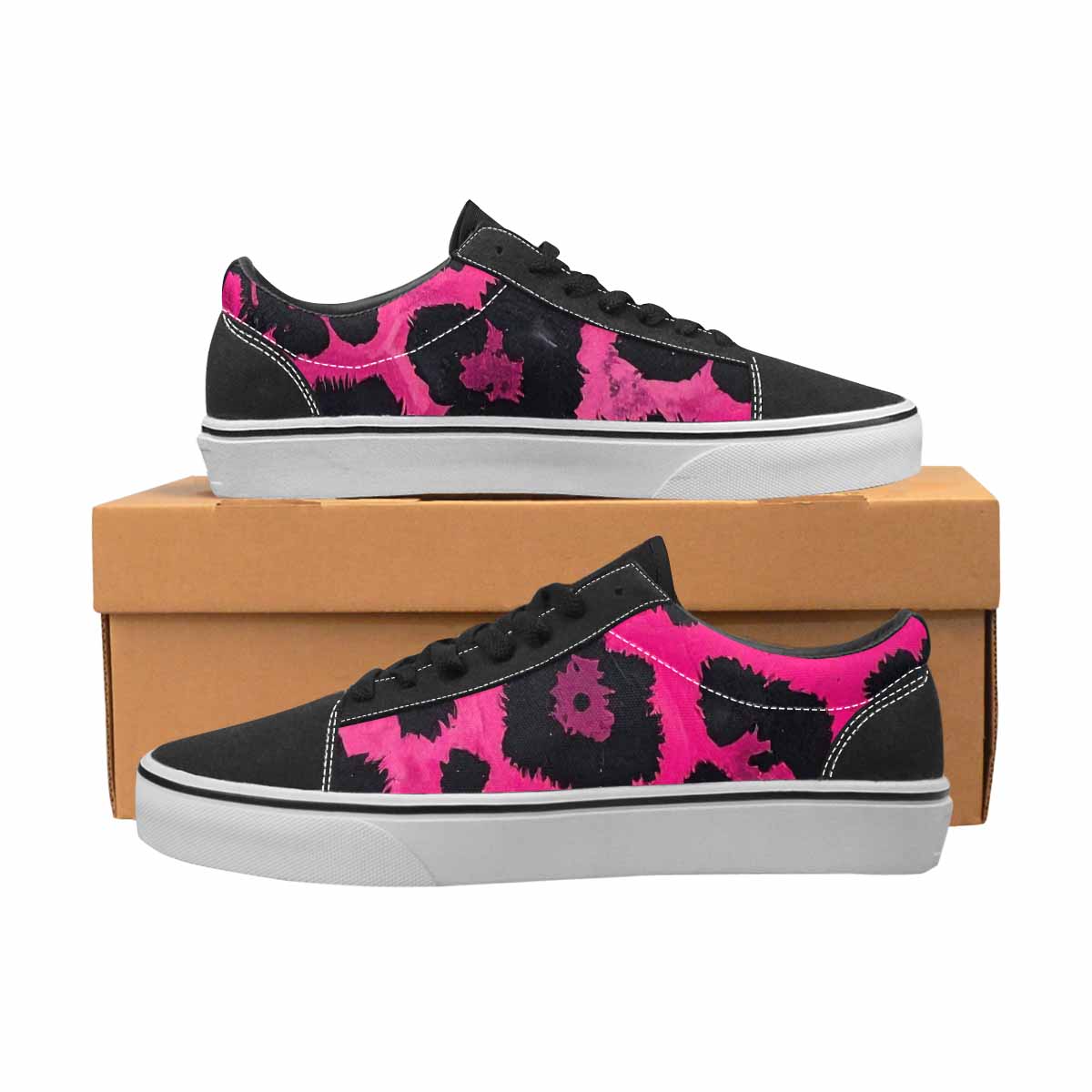 WOMEN'S Animal Print Lace-Up Canvas Vibrant Chaos Sneakers