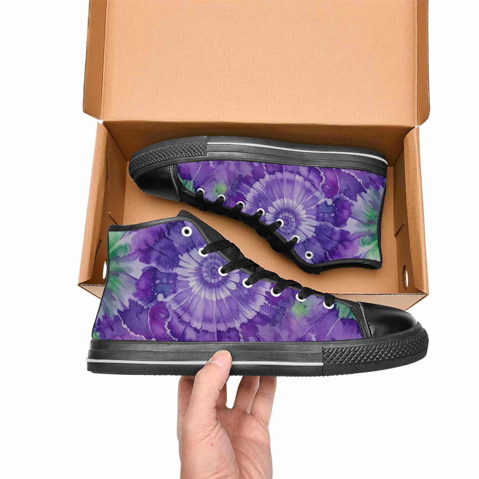 MEN'S Tie Dye - High Top Canvas Aesthetic Custom Sneakers