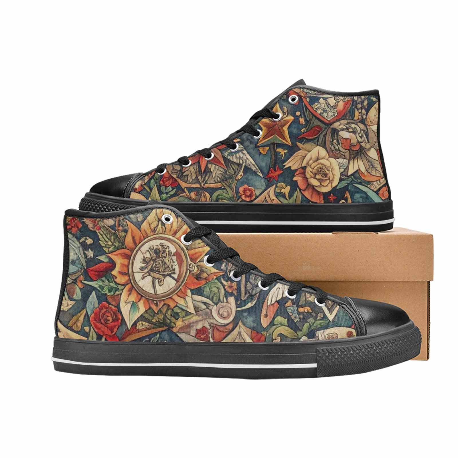 MEN'S Old School Tattoo High Top Canvas Dark Academia Sneakers