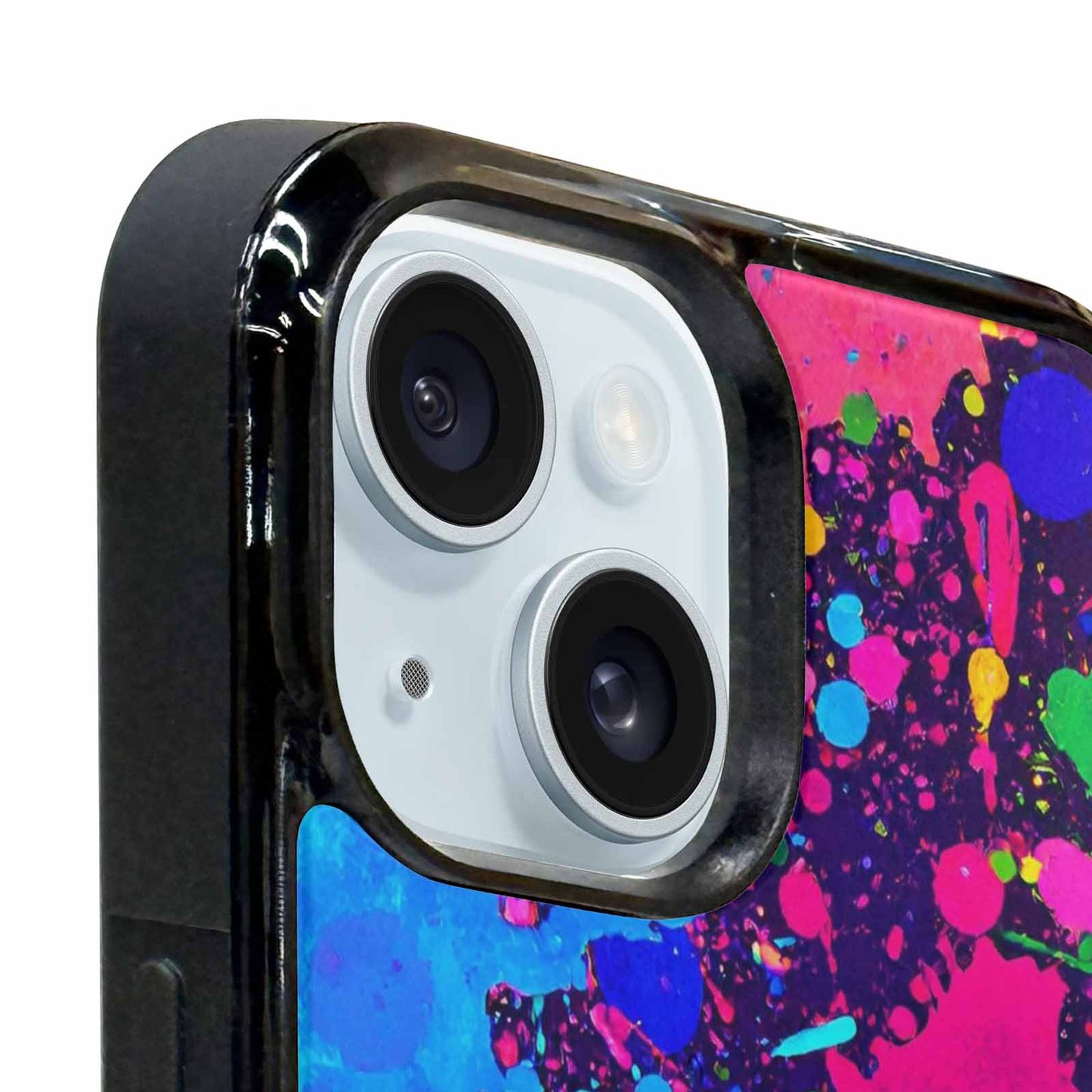iPhone 15 Case — Neon Paint Splatter Custom, Custom Print Case Cover