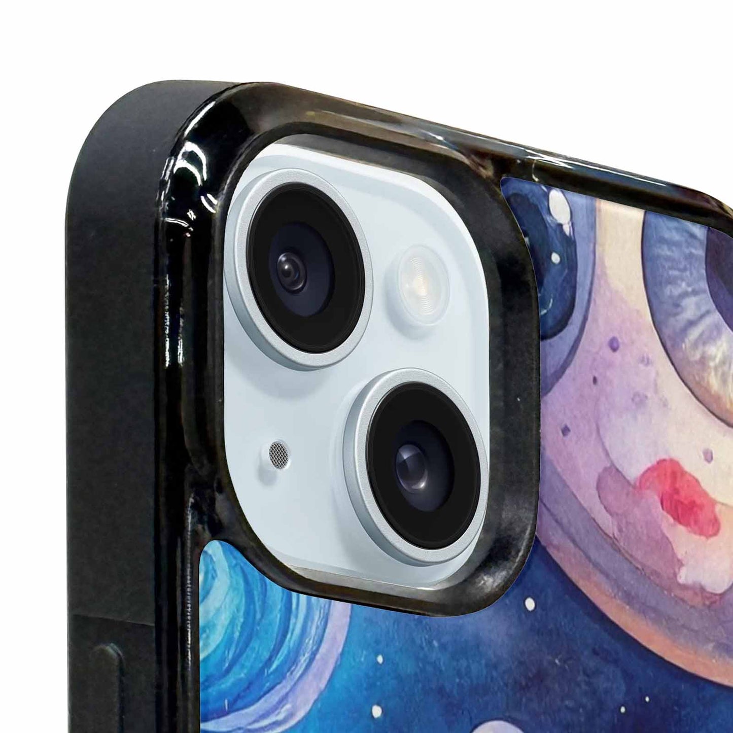 iPhone 15 Plus Case — Cartoon Eyeballs Galaxy, Custom Art Phone Cover