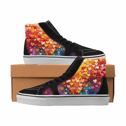 MEN'S Hearts Full Color High Top Canvas Original Design Dark Academia Custom Streetwear Shoes