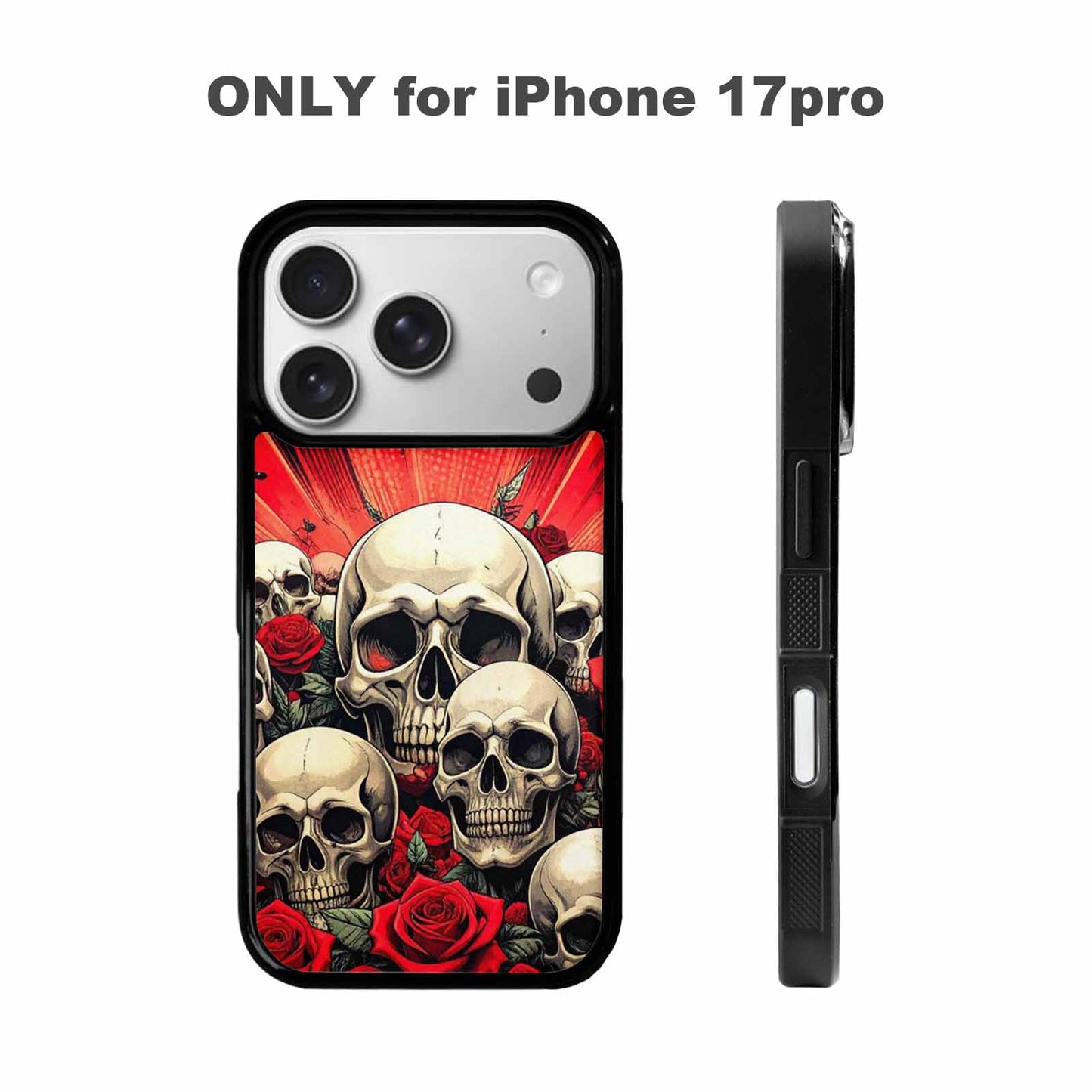 iPhone 17 Pro Case — Skull Dark Art Gothic Print Gothic, Custom Designed Case Cover