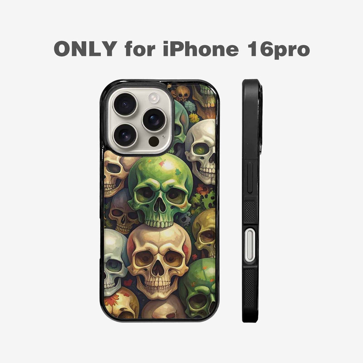 iPhone 16 Pro Case — Skulls Camoskulls Pattern Hu E3k, Custom Printed Phone Case