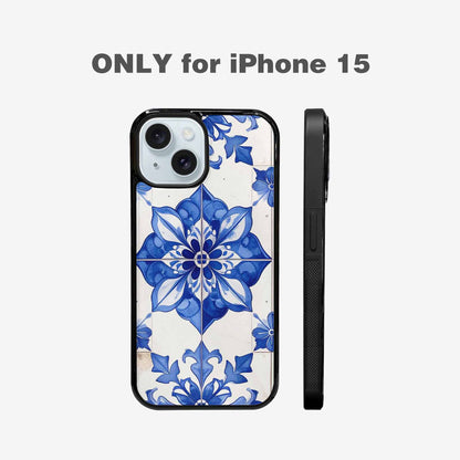 iPhone 15 Case — Mexican Talavera Tile Pattern Floral Geometric, Personalized Phone Case