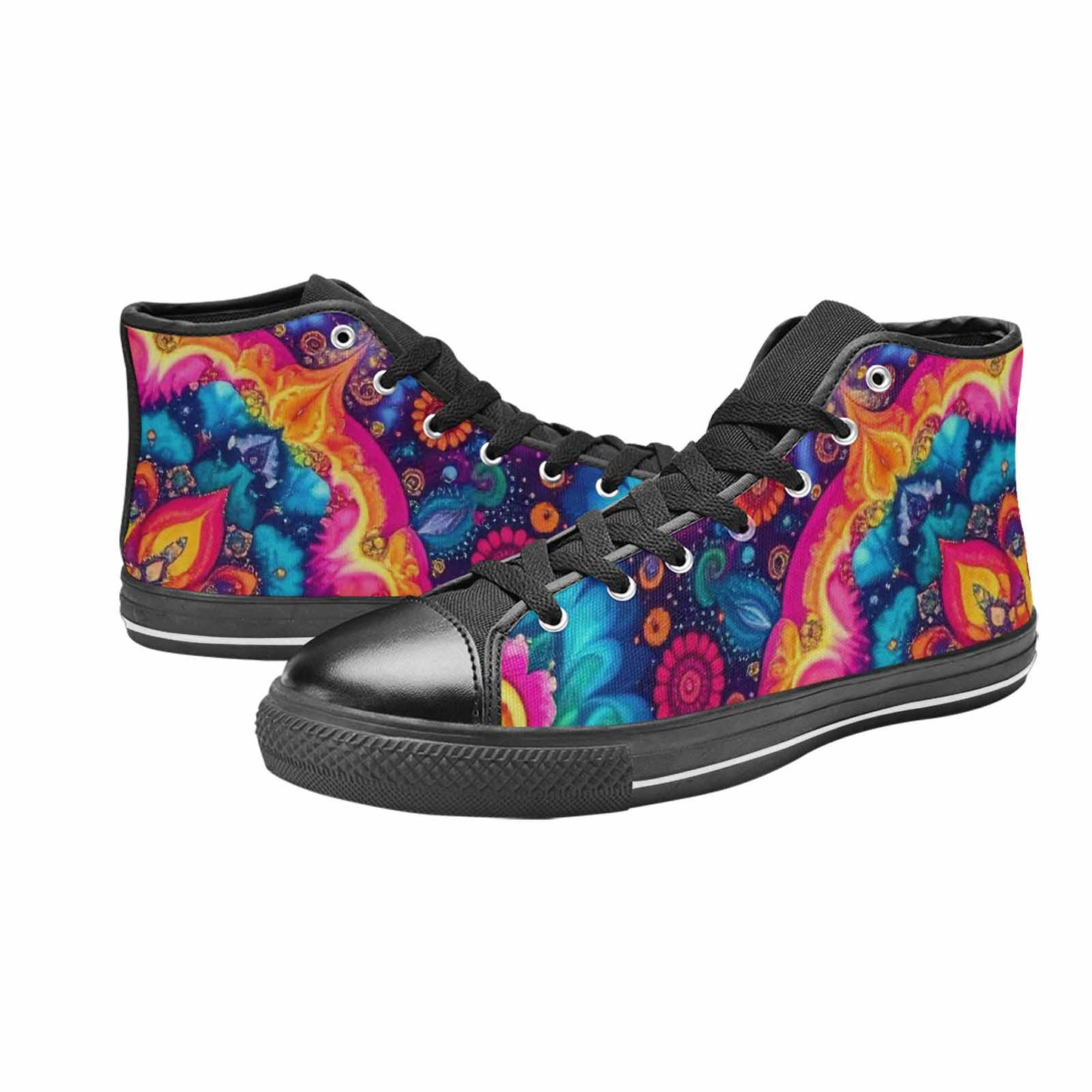 MEN'S Tie Dye Mandala High Top Canvas Aesthetic Custom Shoes