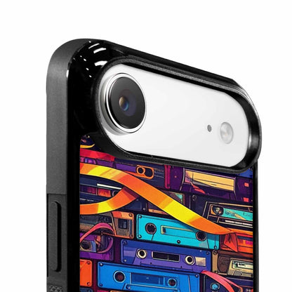 iPhone 17 Air Case — Retro Cassette Tape Pattern Hundreds Retro, Custom Printed Phone Case