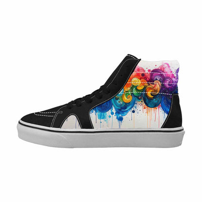MEN'S Tie High Top Canvas Vivid Custom Sneakers