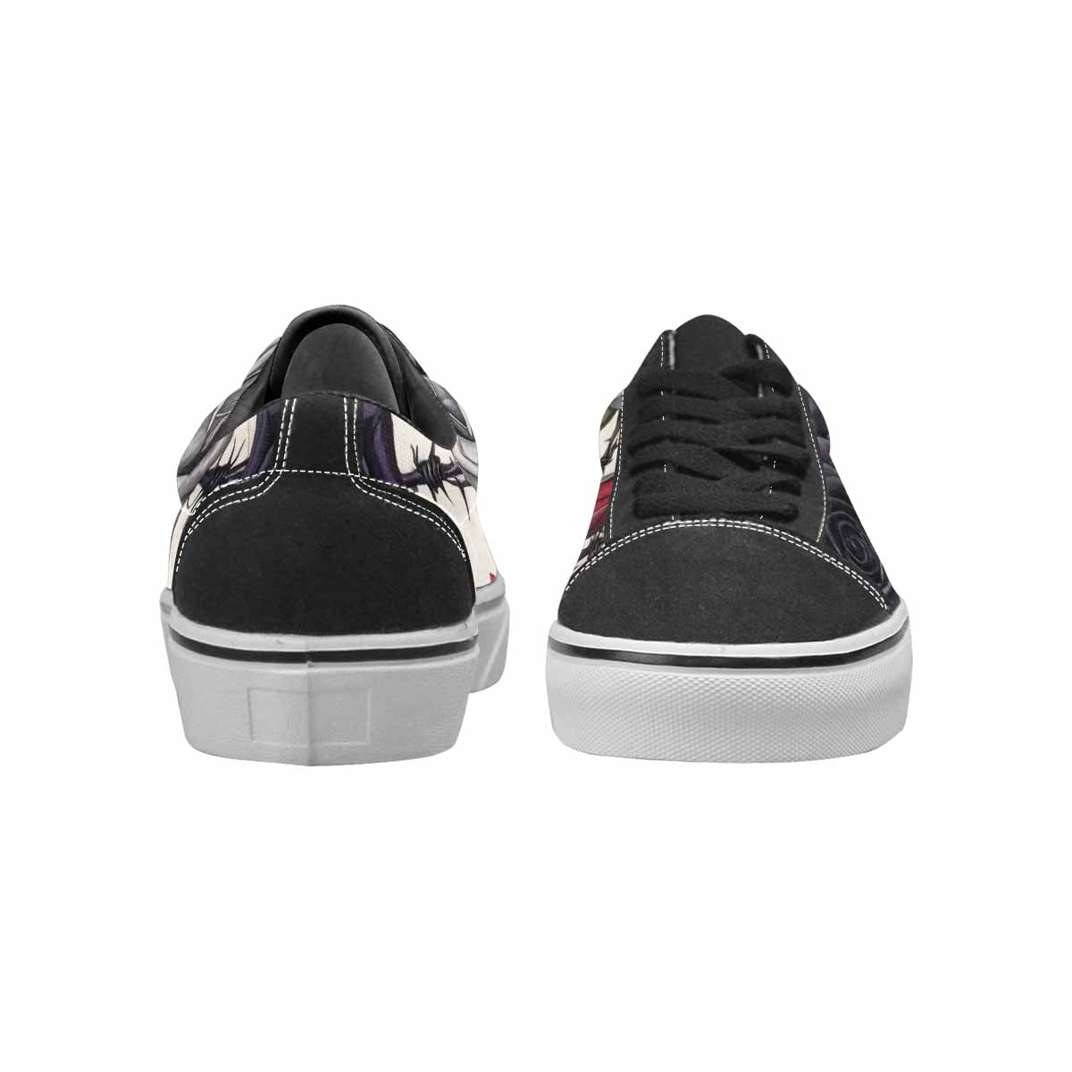 MEN'S Black Gothic Rose Canvas Lace-Up Aesthetic Custom Sneakers