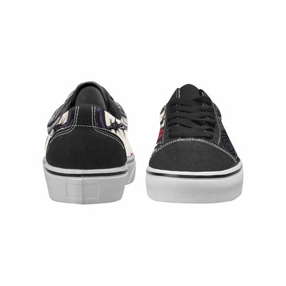 MEN'S Black Gothic Rose Canvas Lace-Up Aesthetic Custom Sneakers
