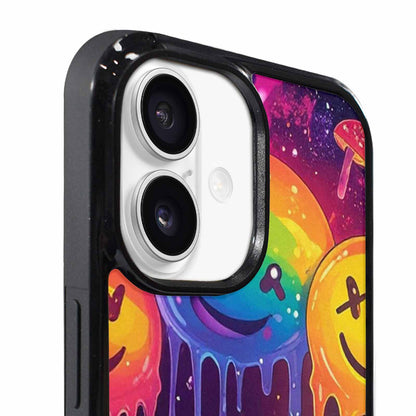 iPhone 17 Case — Melting Rainbow Smiley Faces Original Art, Custom Made Phone Cover