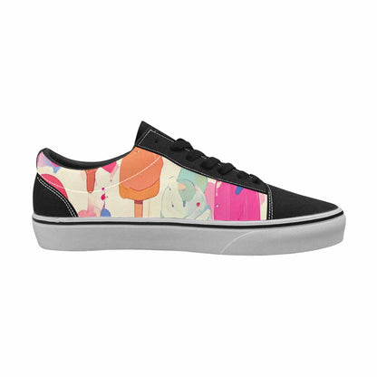 WOMEN'S Ice Cream Motif Ice Lace-Up Canvas Melting Art Custom Sneakers