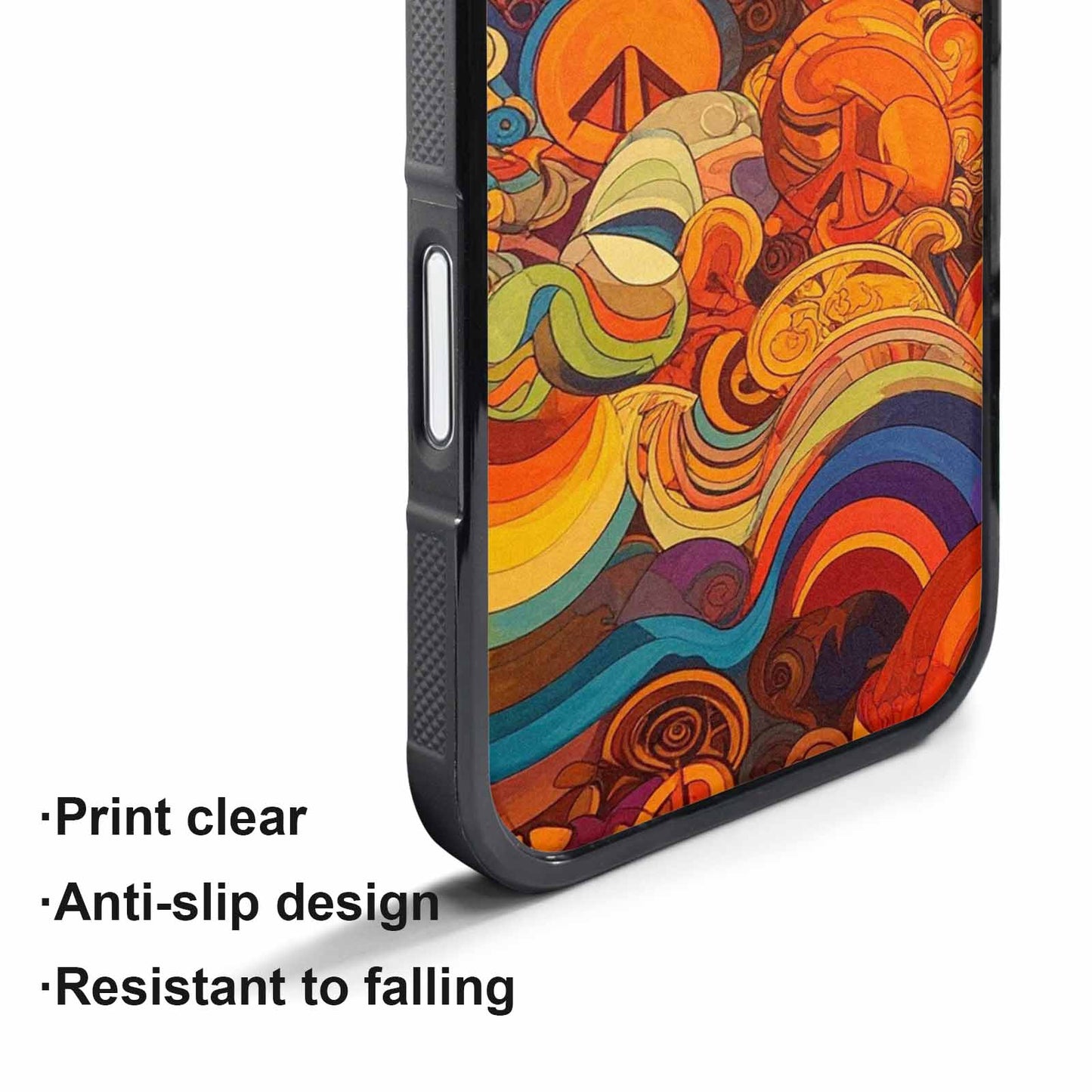 iPhone 17 Pro Max Case — Small Groovy Peace Sign Original Art, Custom Made Phone Cover
