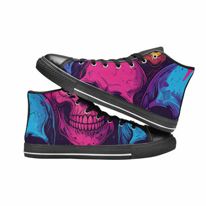 MEN'S Skulls Splatter Comic High Top Canvas Surreal Sneakers