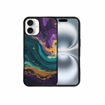 iPhone 16 Plus Case — Marble Galaxy Swirl, Personalized Phone Case