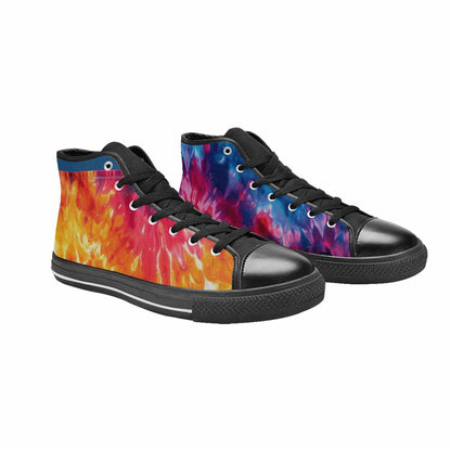 MEN'S Tie Dye Mixed Style High Top Canvas Neon Fantasy Custom Sneakers