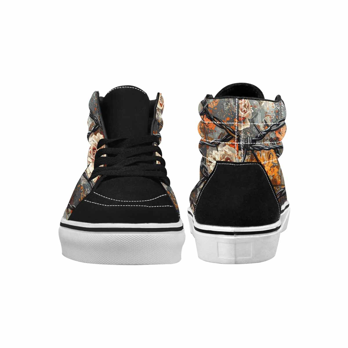 WOMEN'S Barbed Wire Chain High Top Canvas Dark Academia Custom Shoes