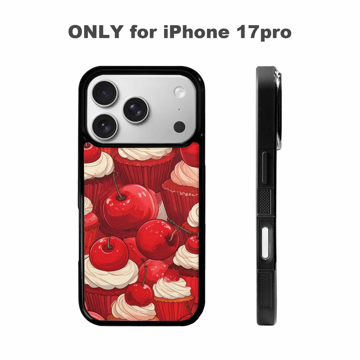 iPhone 17 Pro Case — Retro Cherry Cupcake Retro Vintage, Custom Print Case Cover