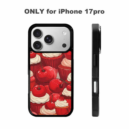 iPhone 17 Pro Case — Retro Cherry Cupcake Retro Vintage, Custom Print Case Cover
