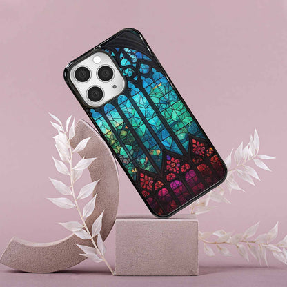 iPhone 15 Pro Max Case — Stained Glass Cathedral Custom, Custom Printed Phone Case