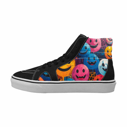 MEN'S Smiley Faces  Animal High Top Canvas Kaleidoscope Custom Sneakers